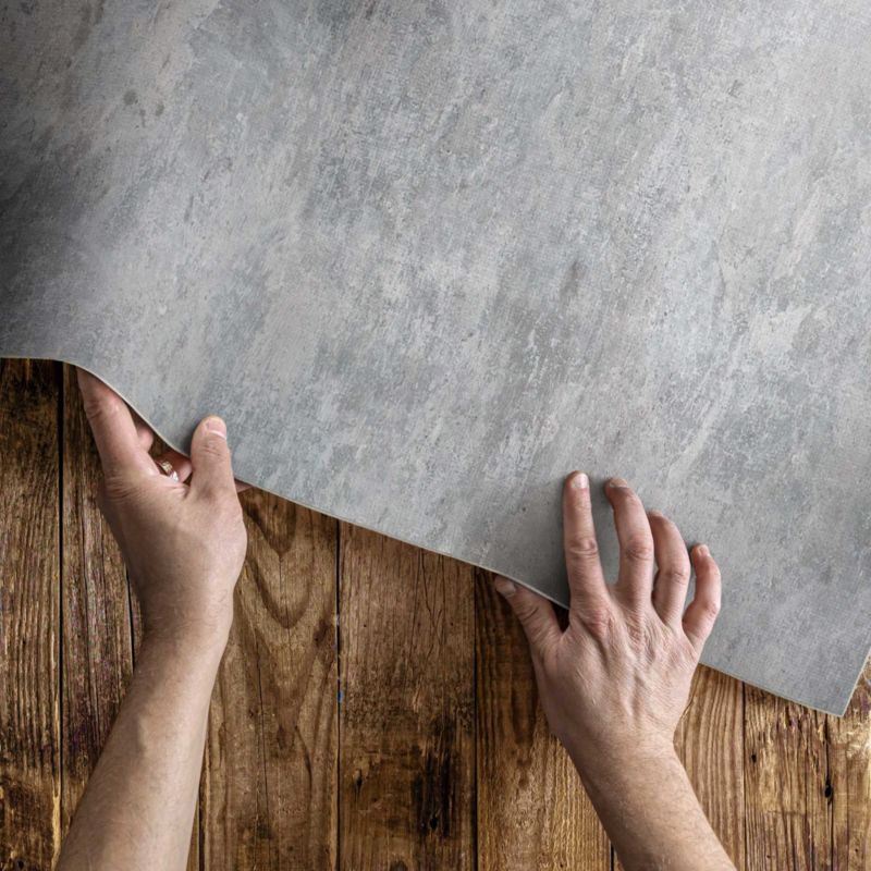 Udendørs Vinylmåtte Betontekstur 80x120 cm Grå