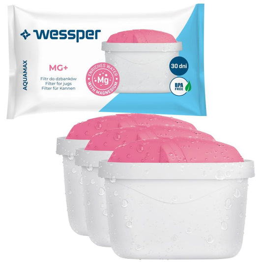 Wessper vandfilterpatron med magnesium, erstatning til Brita Maxtra Plus, 3 stk.