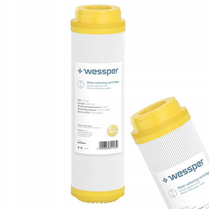 Blødgørende filterindsats Wessper til 10" vandfiltre, ionbytterharpiks, 1 stk.
