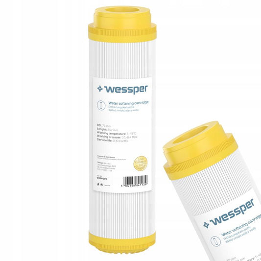 Blødgørende filterindsats Wessper til 10" vandfiltre, ionbytterharpiks, 1 stk.