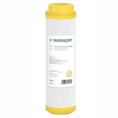 Blødgørende filterindsats Wessper til 10" vandfiltre, ionbytterharpiks, 1 stk.
