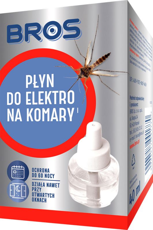 Udskifteligt væskeindsats til Bros elektrofumigator mod myg 40 ml til natbrug