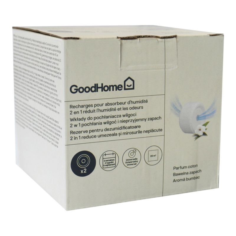 Indsats til affugter GoodHome bomuld 2 x 450 g