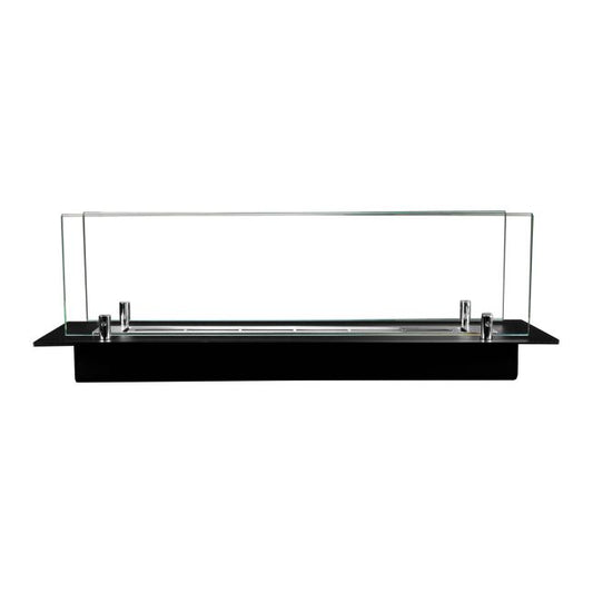 Indbygningsindsats 650 mm med glas i sort