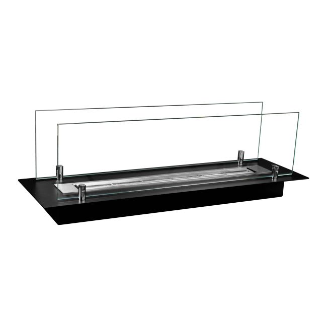 Indbygningsindsats 650 mm med glas i sort