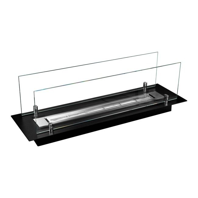 Indbygningsindsats 650 mm med glas i sort