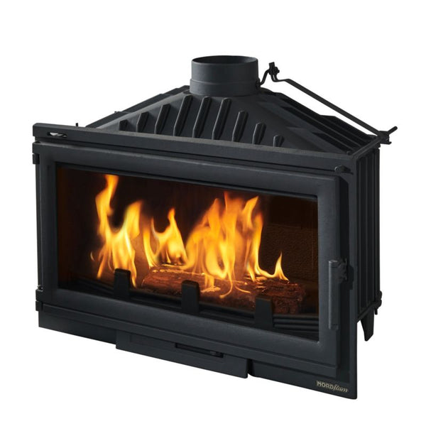 Pejseindsats Bergamo 90 cm 16 kW Støbejern Sort