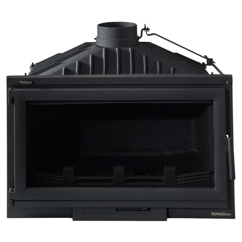 Pejseindsats Bergamo 90 cm 16 kW Støbejern Sort