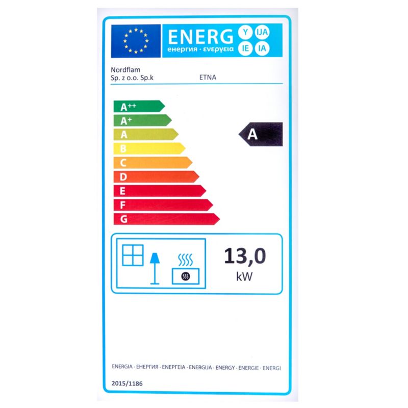 Pejseindsats Etna Støbejern 13 kW Sort 66x62 cm