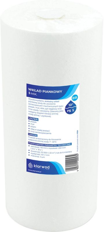 Polypropylenfilter Klarwod til BB10 PS filter 5 mikroner