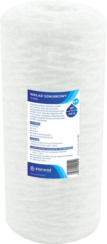 Klarwod snørefilterindsats til BB10 PP 5 mikroner