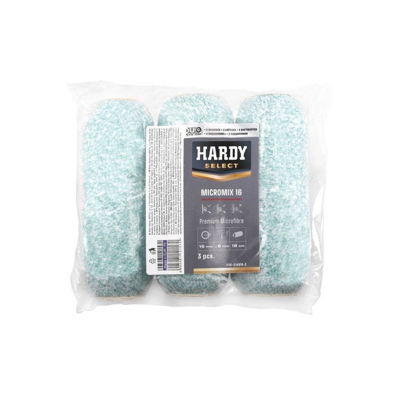 Hardy Micromix malerrulleindsats 18 cm, 16 mm luv, 3 stk.