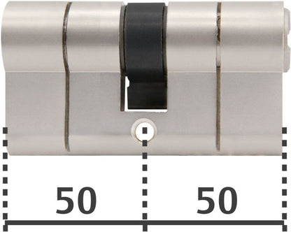 Cylinderlås 50 x 50 mm Sateng 100 mm Total Længde | 5052847113387