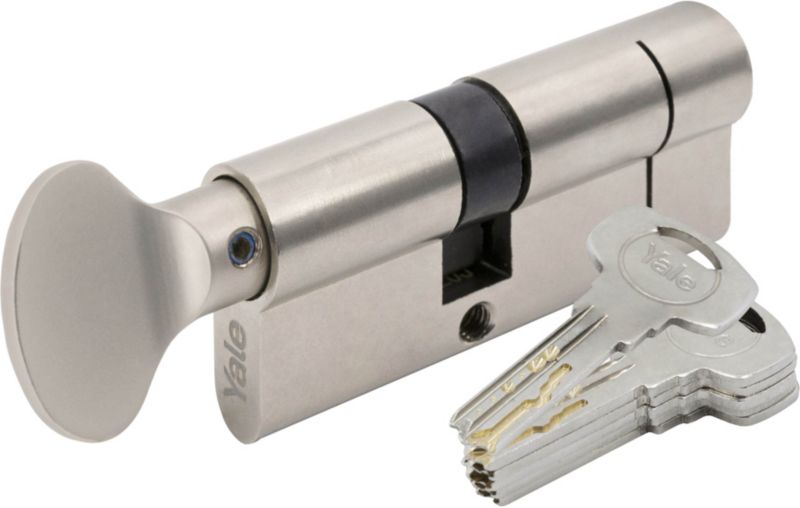 Cylinderlås 65 mm Satinnikkel Certificeret 5 Nøgler | 5052847113554