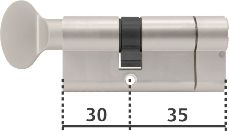 Cylinderlås 65 mm Satinnikkel Certificeret 5 Nøgler | 5052847113554
