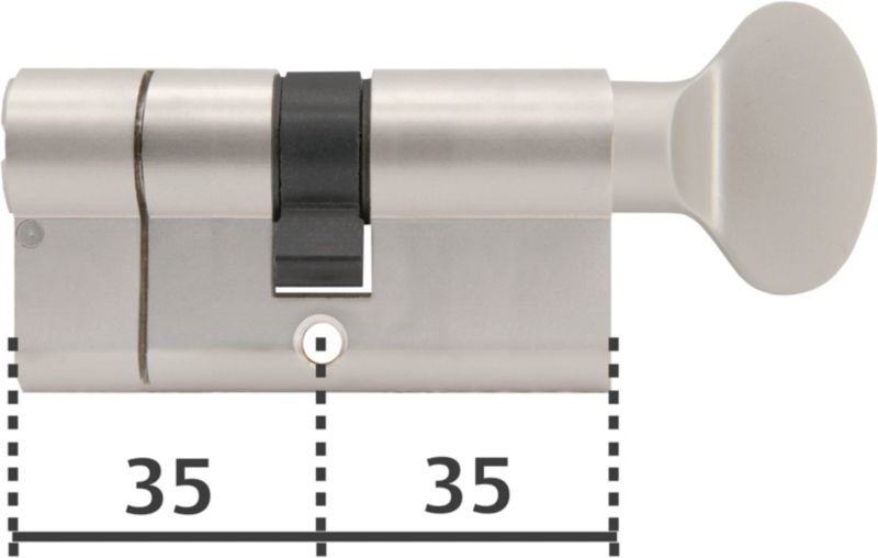 Cylinderlås Yale Max G35 x 35 mm Satinnikkel 70 mm