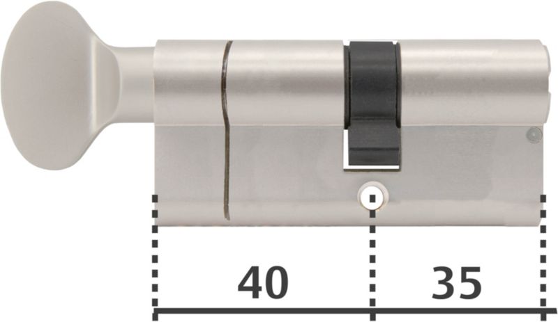 Cylinderlås 75 mm Satinnikkel 5 Nøgler | 5052847113561