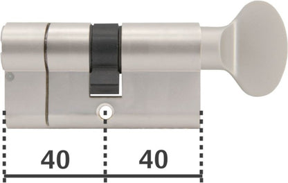 Cylinderlås 80 mm Satinnikkel 5 Nøgler | 5052847113486