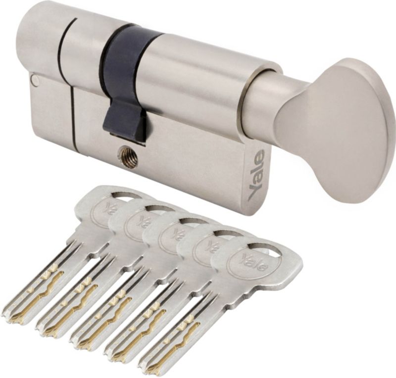 Cylinderlås 80 mm Satinnikkel 5 Nøgler | 5052847113486