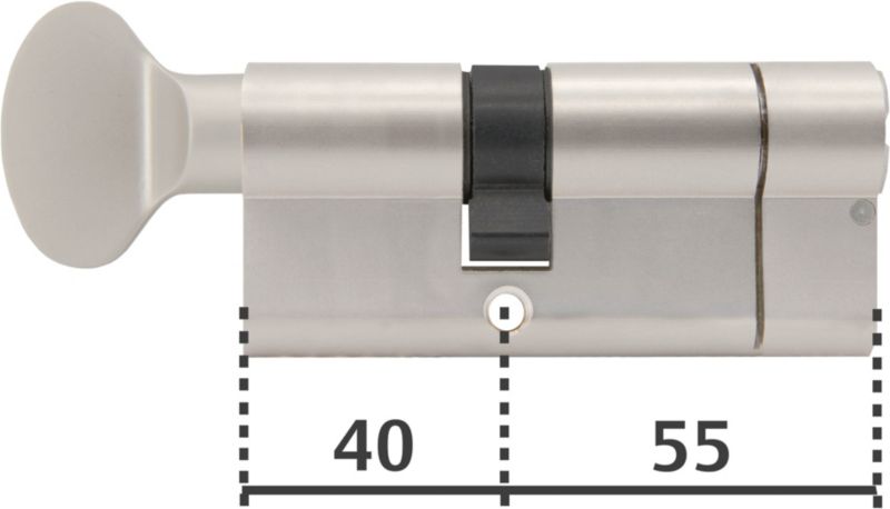 Cylinderlås 95 mm Satinnikkel 5 Nøgler | 5052847113691