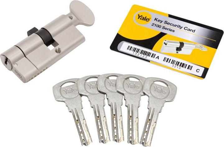 Cylinderlås 85 mm Satinnikkel 5 Nøgler | 5052847113493