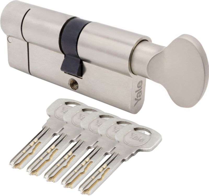 Cylinderlås 85 mm Satinnikkel 5 Nøgler | 5052847113493
