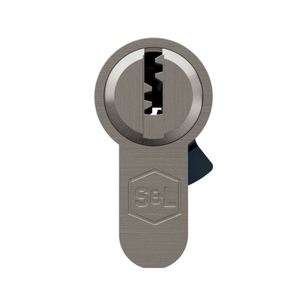 Eurocylinder 30/30 mm satin nikkel 5 nøgler