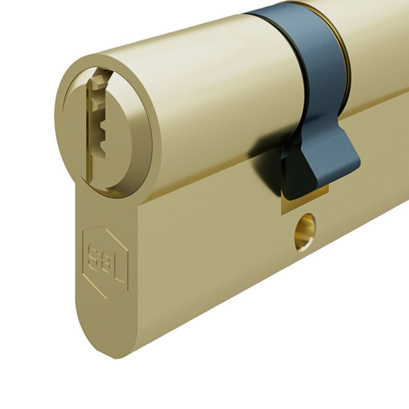 Cylinderlås 35 x 45 mm Messing Poleret