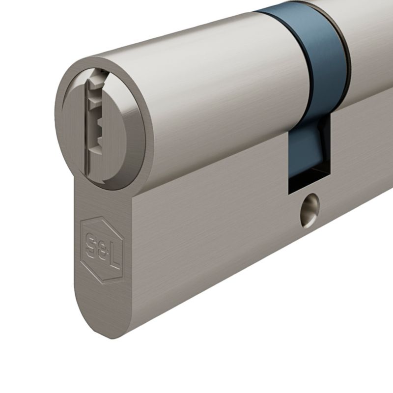 Cylinderlås Europrofil 30 x 35 mm Satinnikkel 5 Nøgler