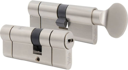 Cylinderlås Yale Max 30 x 30 mm Satinnikkel Komplet