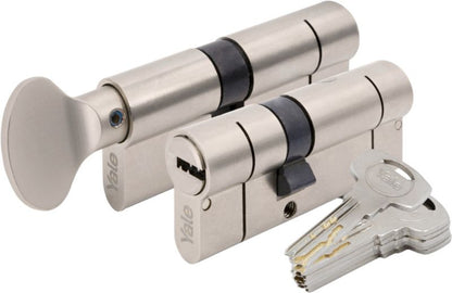 Cylinderlås Komplet 30 x 40 mm Satinnikkel 5 Nøgler