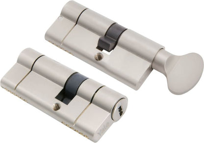Cylinderlås Komplet 40 x 30 mm Satinnikkel med 5 Nøgler