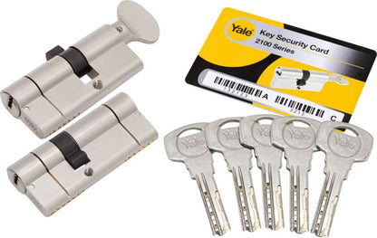 Cylinderlås Komplet 45 x 30 mm Satinnikkel EN 1303:2015 | 5052847113974