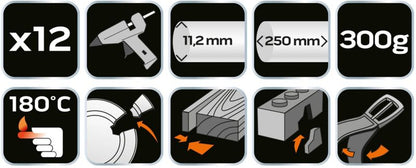 Neo Tools limstænger 11 mm, 12 stk.