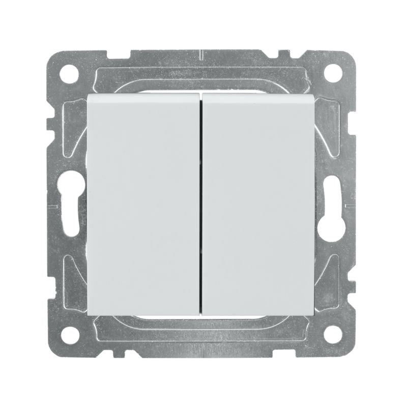 Dobbelt indbygget kontakt DMP Solid Electromalt QUAD hvid