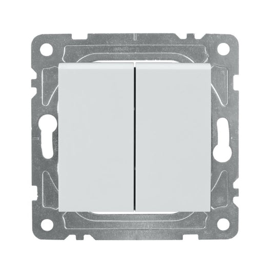 Dobbelt indbygget kontakt DMP Solid Electromalt QUAD hvid