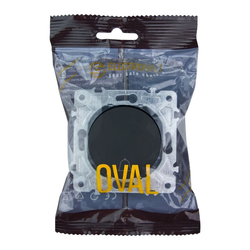 Trykknapkontakt til ringeklokke DPM Electromalt Oval mat‑sort