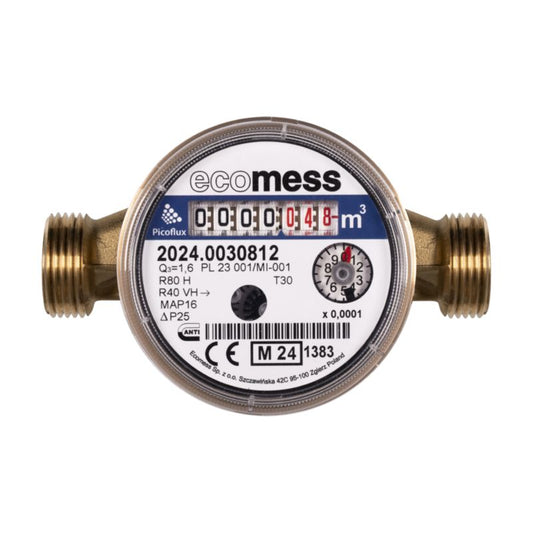 Ecomess Picoflux koldtvandsmåler 3/4" 4 m³/t