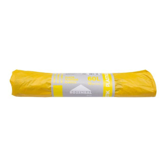 Rozenbal gul plastiksorteringspose 60 l, 10 stk.