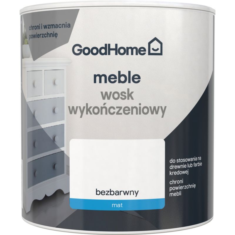 GoodHome Reno mat‑klar møbelafsluttende voks 0,5 l