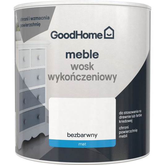 GoodHome Reno mat‑klar møbelafsluttende voks 0,5 l
