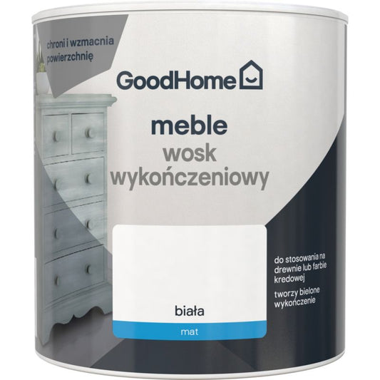 GoodHome Reno hvid mat møbelafsluttende voks 0,5 l