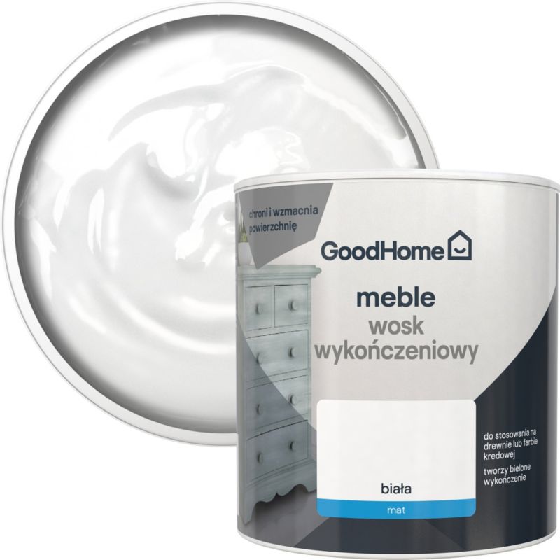 GoodHome Reno hvid mat møbelafsluttende voks 0,5 l