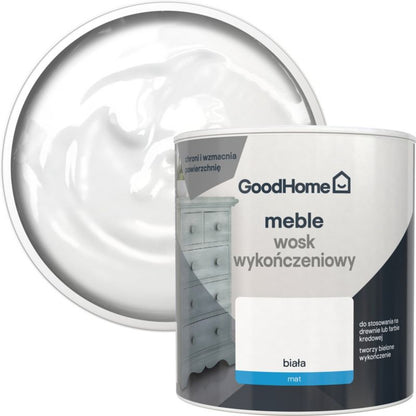 GoodHome Reno hvid mat møbelafsluttende voks 0,5 l
