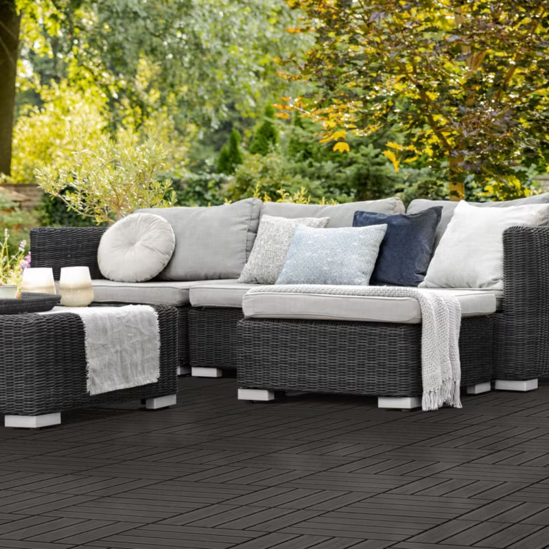 WPC Terrassefliser 30x30 cm Antracit 1 m²