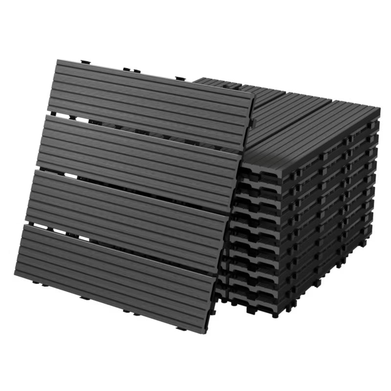 WPC Terrassefliser 30x30 cm Antracit 1 m²
