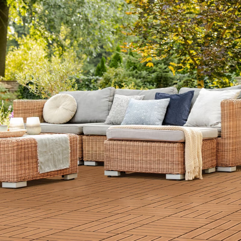WPC Terrassefliser 30x30 cm Lysebrun 1 m²