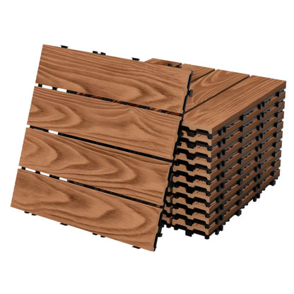 WPC Terrassefliser 30x30 cm Lysebrun 33 Stk 3 m²