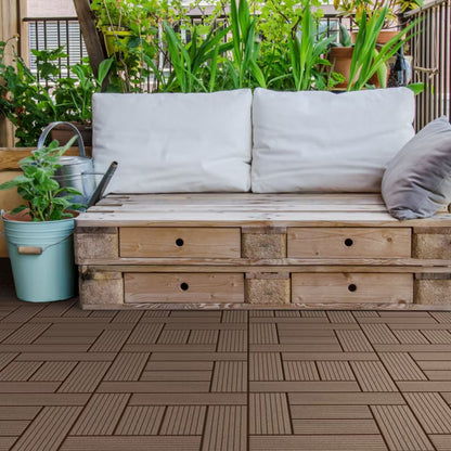 WPC Terrassefliser 30x30 cm Mørkebrun 4 m²