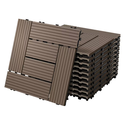 WPC Terrassefliser 30x30 cm Mørkebrun 4 m²